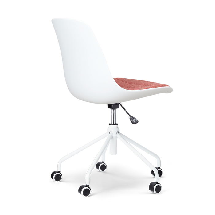 Nolon Nout-Liv Bureaustoel Wit - Terracotta Kussen - Wit Onderstel