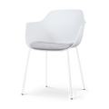 Nolon Nora-Liz Eetkamerstoel Wit - Lichtgrijs Kussen - Witte Poten