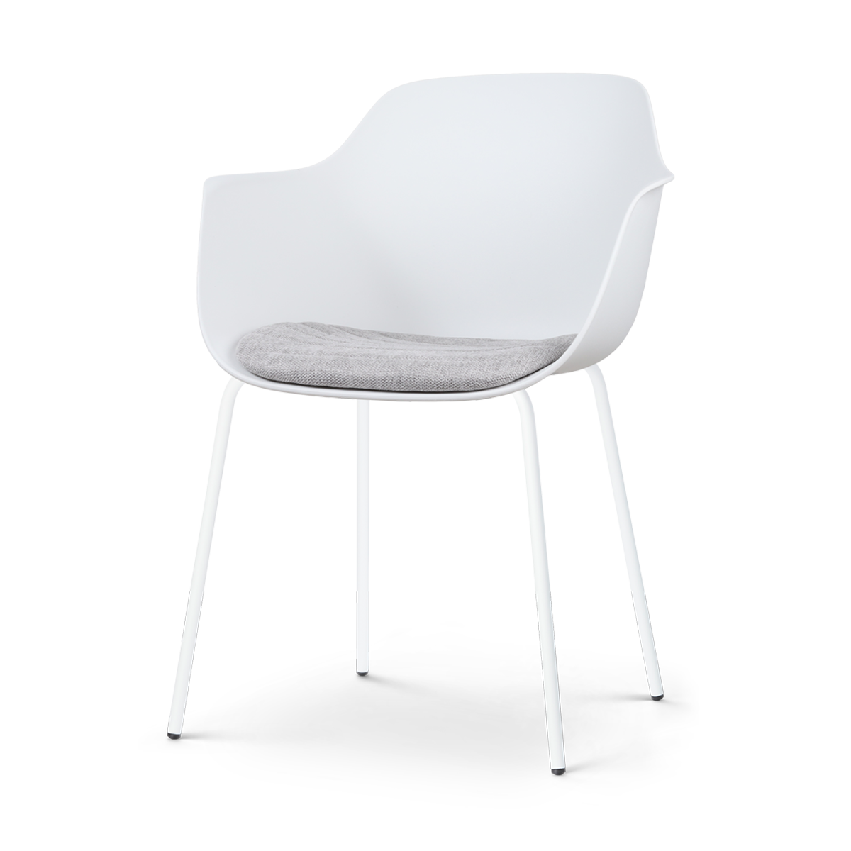 Nolon Nora-Liz Eetkamerstoel Wit - Lichtgrijs Kussen - Witte Poten