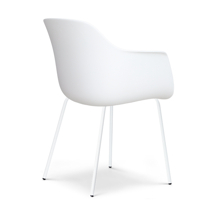 Nolon Nora-Liz Eetkamerstoel Wit - Lichtgrijs Kussen - Witte Poten