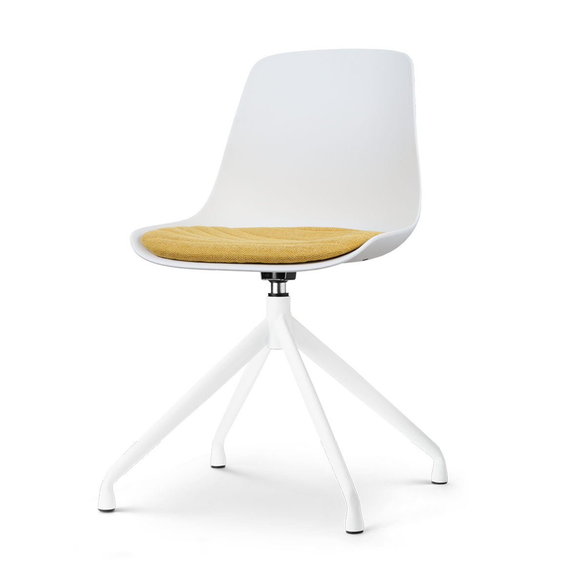 Nolon Nola-Liv Eetkamerstoel Wit - Okergeel - Draaibaar - Wit