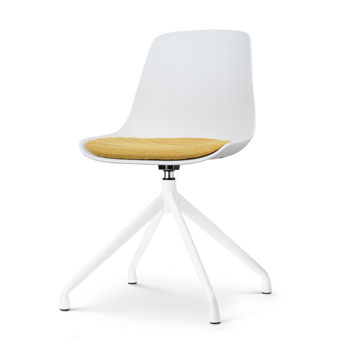 Nolon Nola-Liv Eetkamerstoel Wit - Okergeel - Draaibaar - Wit