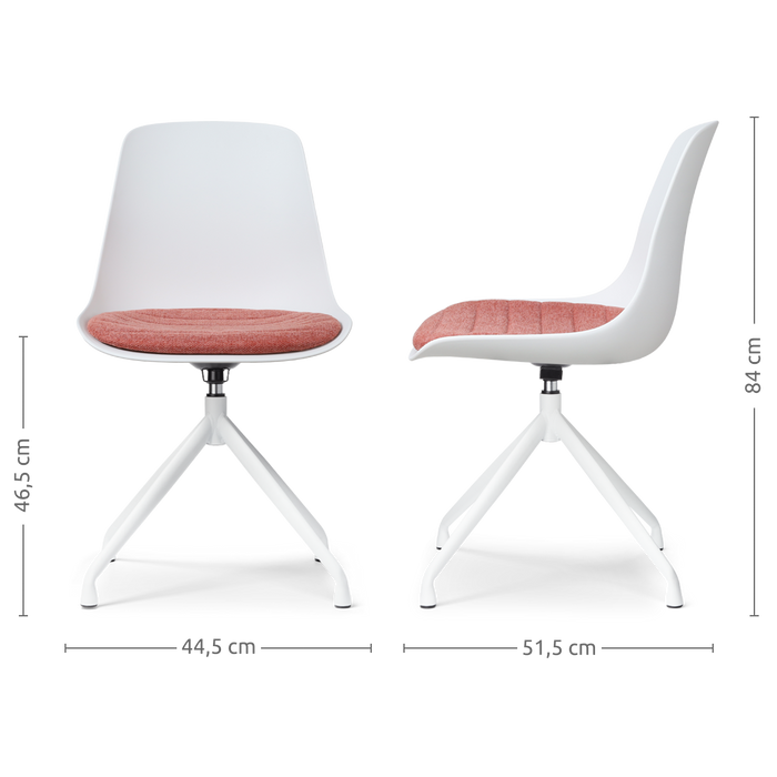 Nolon Nola-Liv Eetkamerstoel Wit - Terracotta - Draaibaar - Wit
