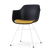 Nolon Noa-Liz Eetkamerstoel Zwart - Okergeel Kussen - Witte Poten