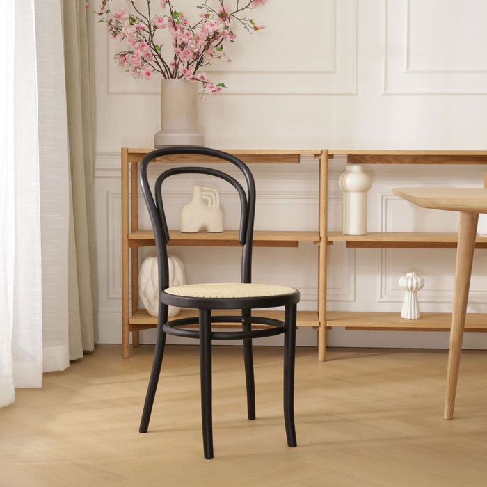 Fameg Vienna Thonet No.14 Houten Bistrostoel Zwart - Rotan Zitting