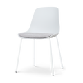Nolon Nora-Liv Eetkamerstoel Wit - Lichtgrijs Kussen - Witte Poten