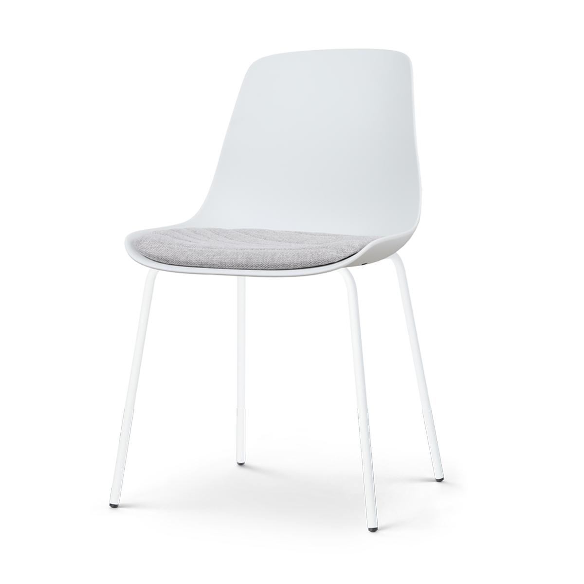 Nolon Nora-Liv Eetkamerstoel Wit - Lichtgrijs Kussen - Witte Poten