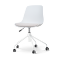 Nolon Nout-Liv Bureaustoel Wit - Beige Kussen - Wit Onderstel