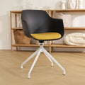 Nolon Nola-Liz Eetkamerstoel Zwart - Okergeel - Draaibaar - Wit