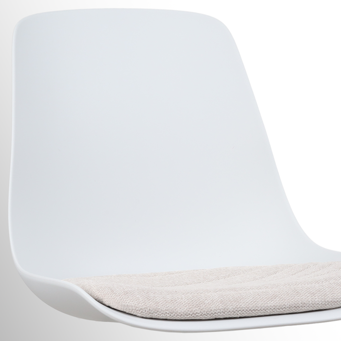 Nolon Nout-Liv Bureaustoel Wit - Beige Kussen - Wit Onderstel