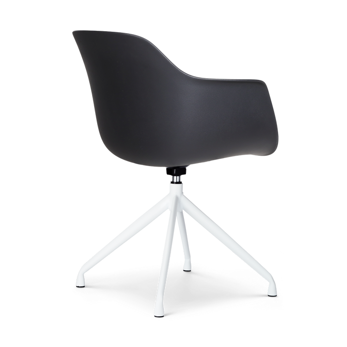 Nolon Nola-Liz Eetkamerstoel Zwart - Okergeel - Draaibaar - Wit