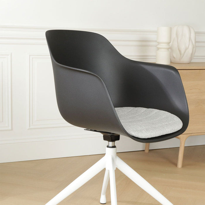 Nolon Nola-Liz Eetkamerstoel Zwart - Lichtgrijs - Draaibaar - Wit