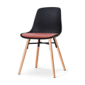 Nolon Nena-Liv Eetkamerstoel Zwart - Terracotta Kussen - Houten Poten
