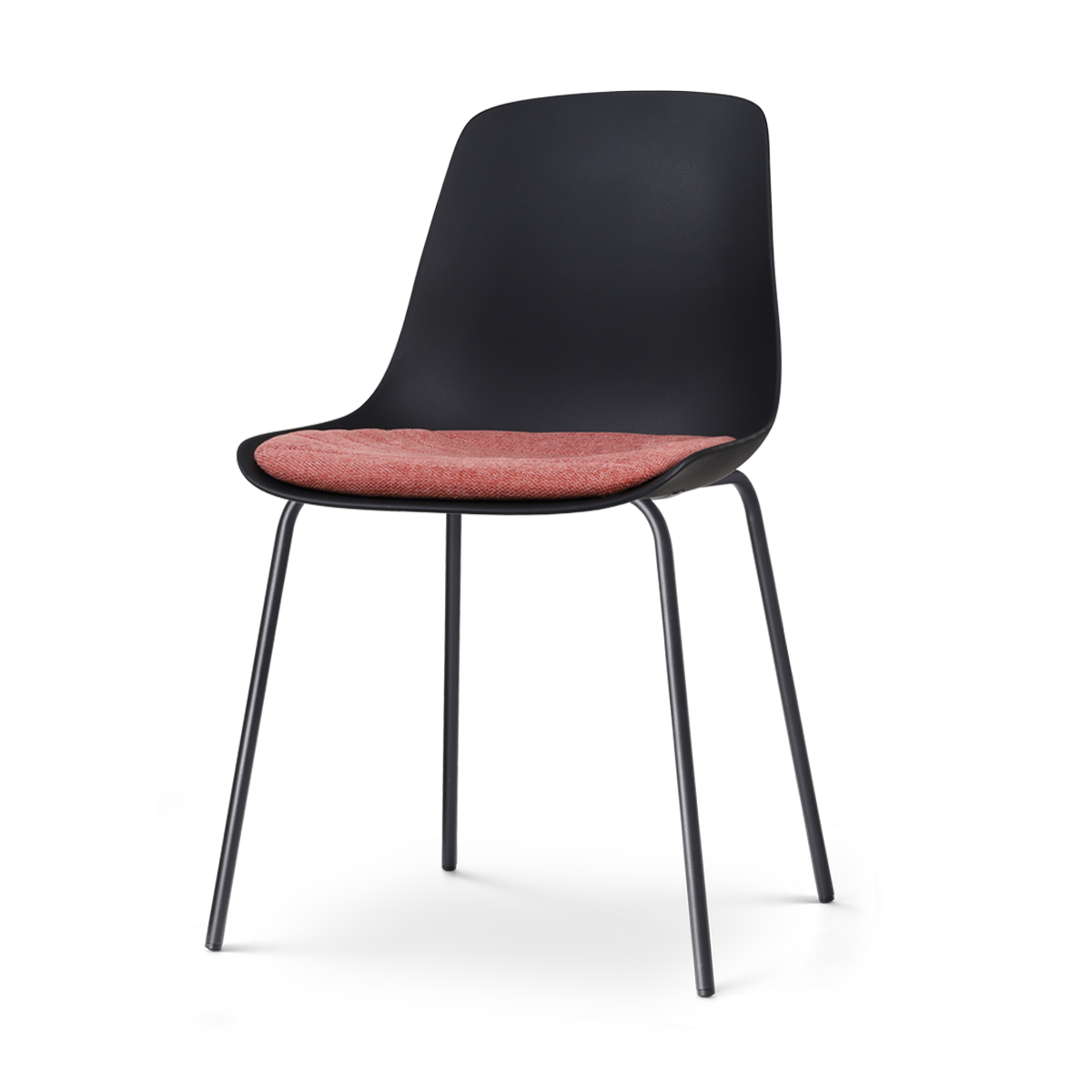 Nolon Nora-Liv Eetkamerstoel Zwart - Terracotta Kussen - Zwarte Poten