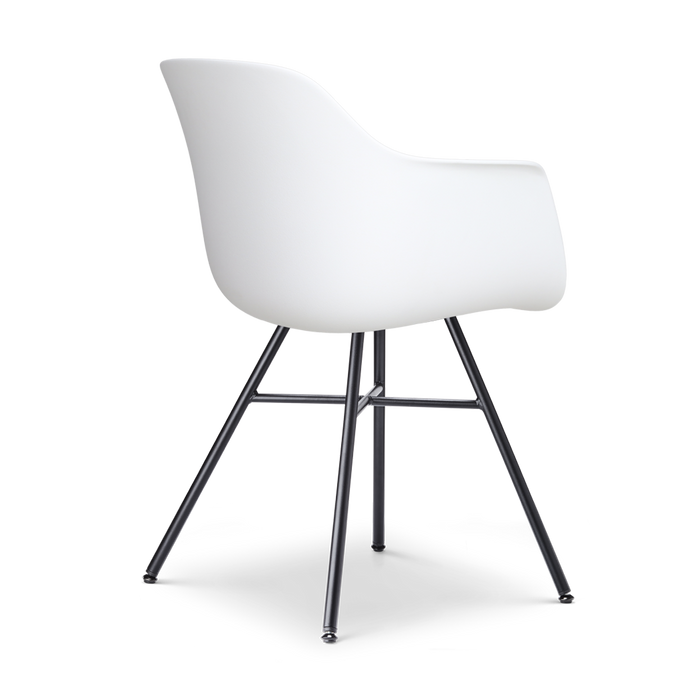 Nolon Noa-Liz Eetkamerstoel Wit - Terracotta Kussen - Zwarte Poten