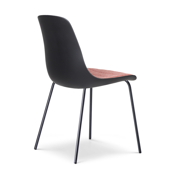 Nolon Nora-Liv Eetkamerstoel Zwart - Terracotta Kussen - Zwarte Poten