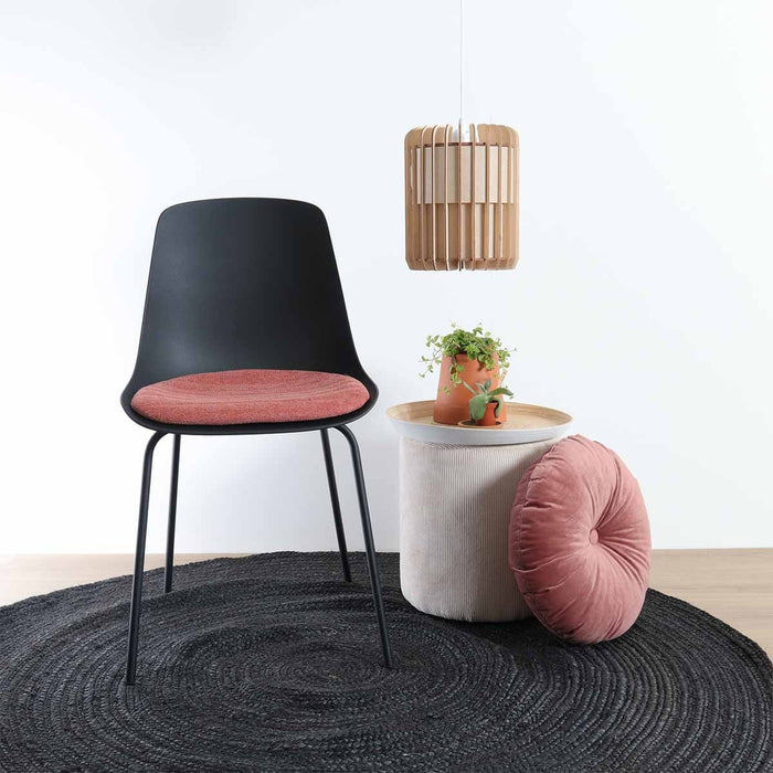 Nolon Nora-Liv Eetkamerstoel Zwart - Terracotta Kussen - Zwarte Poten