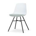 Nolon Noa-Liv Eetkamerstoel Wit - Zacht Groen Kussen - Zwart Onderstel