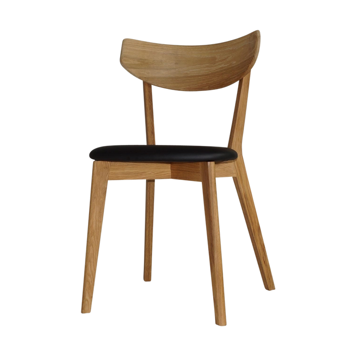 Rowico Home Ami Eikenhouten Eetkamerstoel Naturel - Zwart Zitkussen