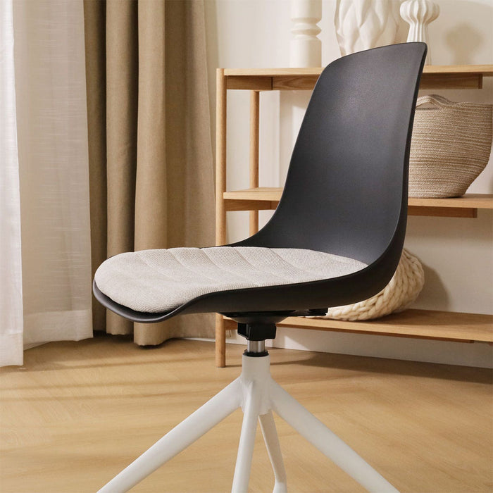 Nolon Nola-Liv Eetkamerstoel Zwart - Beige - Draaibaar - Wit