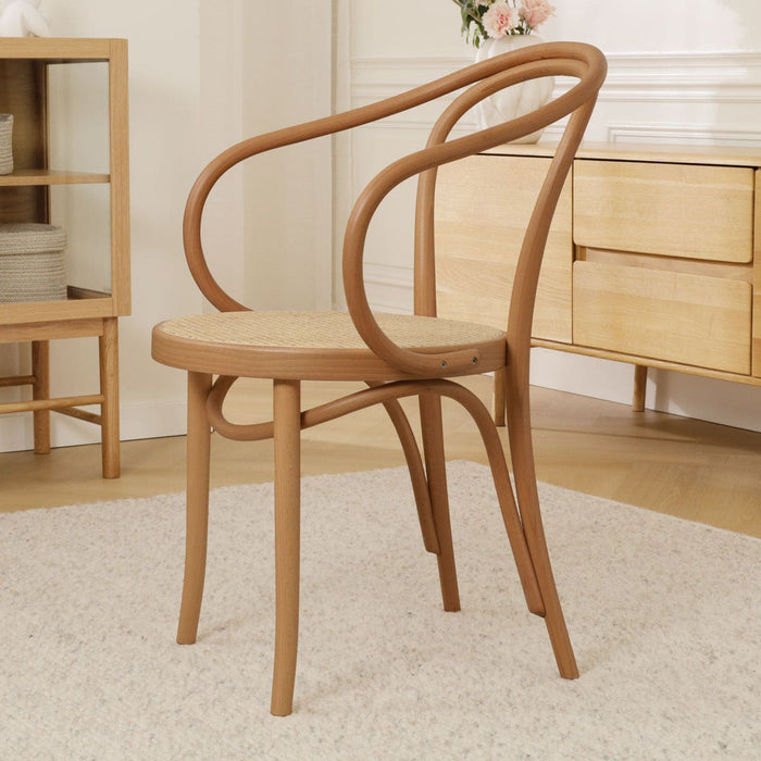 Fameg Venice No. 9 Eetkamerstoel Naturel - Armleuning - Rotan Zitting