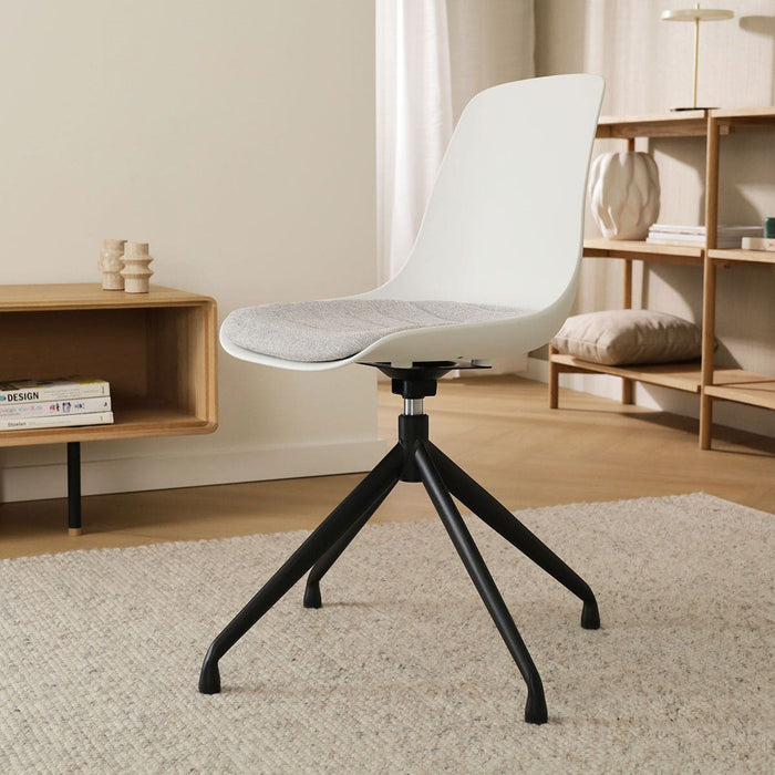 Nolon Nola-Liv Eetkamerstoel Wit - Lichtgrijs - Draaibaar - Zwart