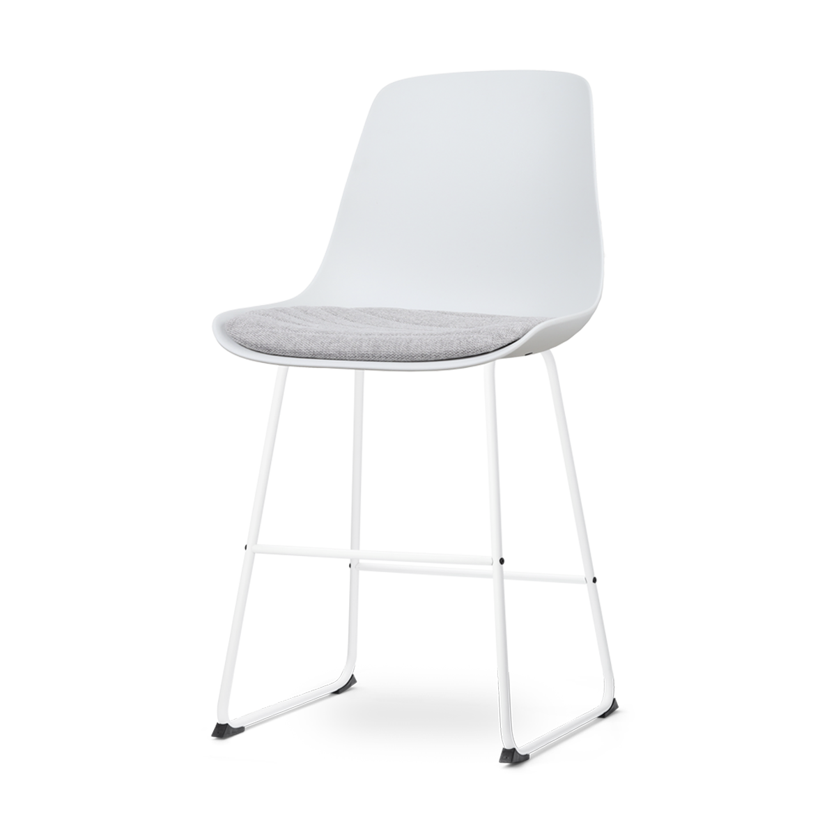 Nolon Nino-Liv Barkruk Wit - Lichtgrijs Kussen - Wit Frame - 65cm