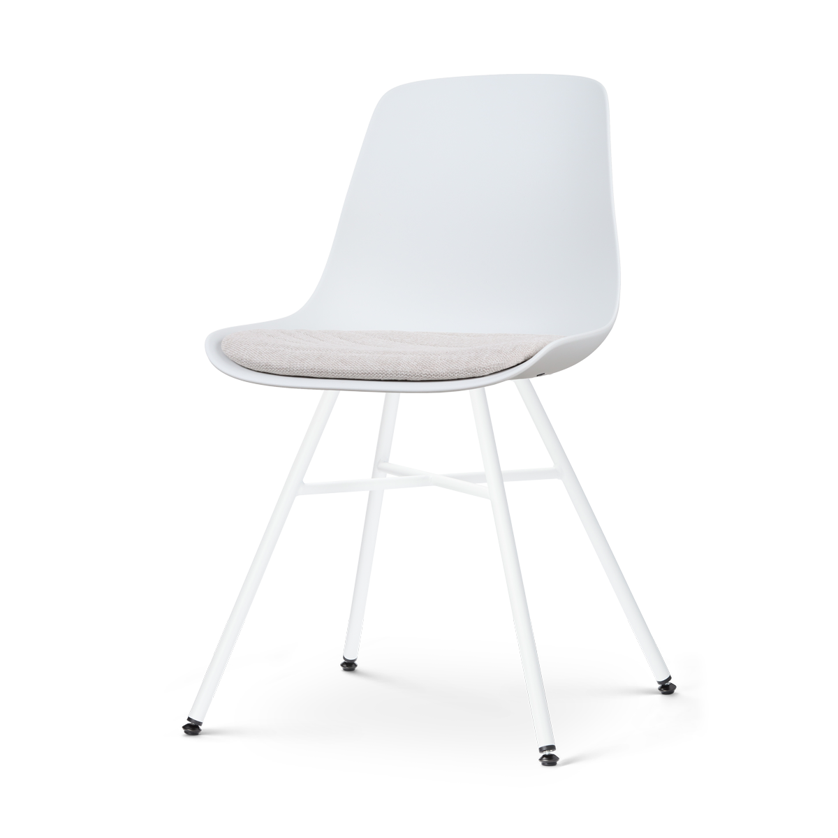 Nolon Noa-Liv Eetkamerstoel Wit - Beige Kussen - Wit Onderstel