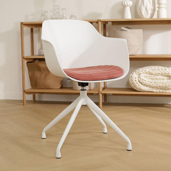 Nolon Nola-Liz Eetkamerstoel Wit - Terracotta - Draaibaar - Wit