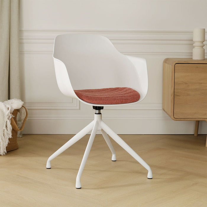 Nolon Nola-Liz Eetkamerstoel Wit - Terracotta - Draaibaar - Wit