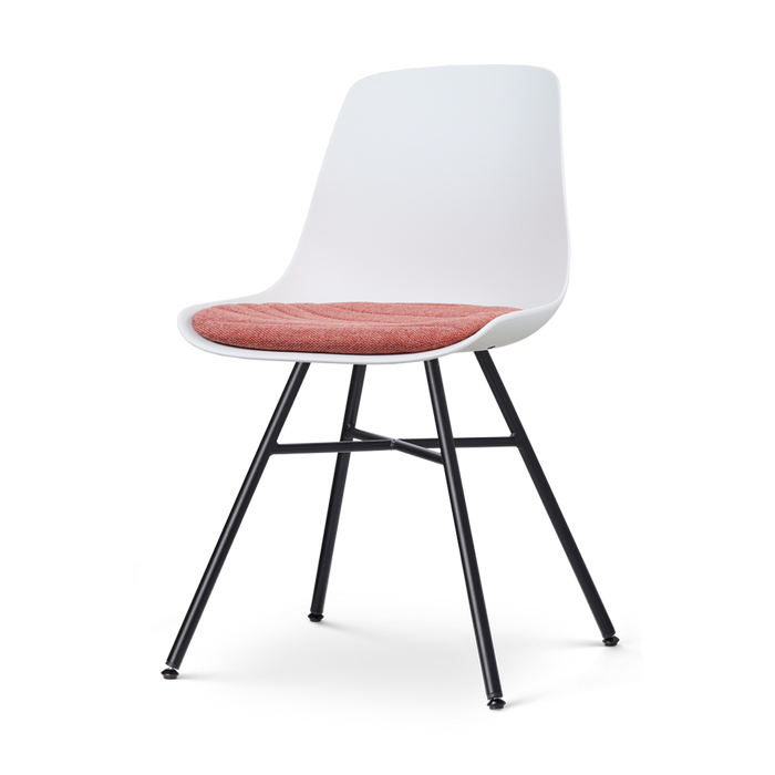 Nolon Noa-Liv Eetkamerstoel Wit - Terracotta Kussen - Zwart Onderstel