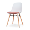 Nolon Nena-Liv Eetkamerstoel Wit - Terracotta Kussen - Houten Poten