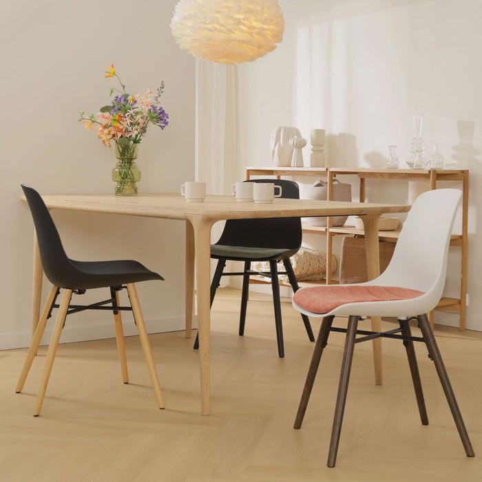 Nolon Nena-Liv Eetkamerstoel Wit - Terracotta Kussen - Houten Poten