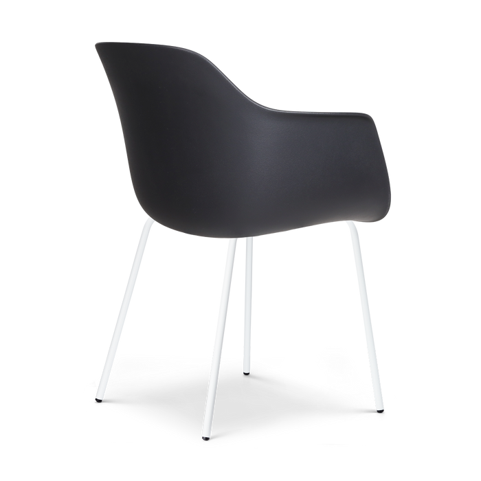 Nolon Nora-Liz Eetkamerstoel Zwart - Okergeel Kussen - Witte Poten