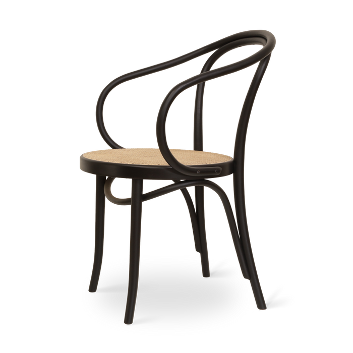 Fameg Venice No. 9 Eetkamerstoel Zwart - Armleuning - Rotan Zitting