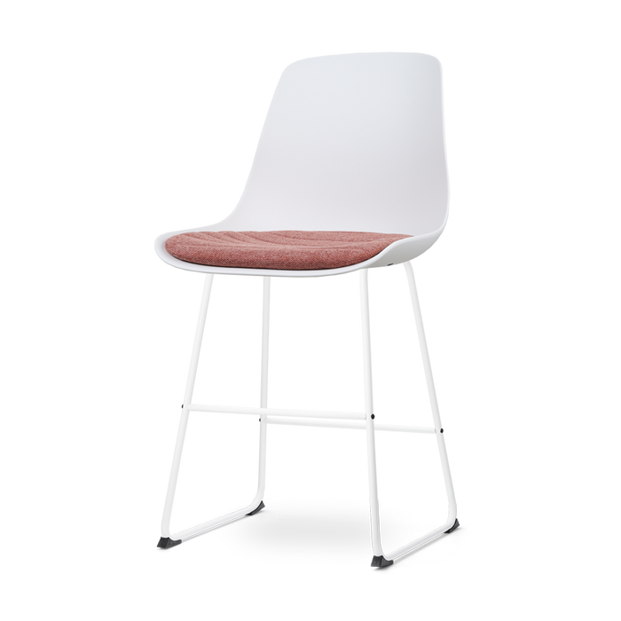 Nolon Nino-Liv Barkruk Wit - Terracotta Kussen - Wit Frame - 65cm