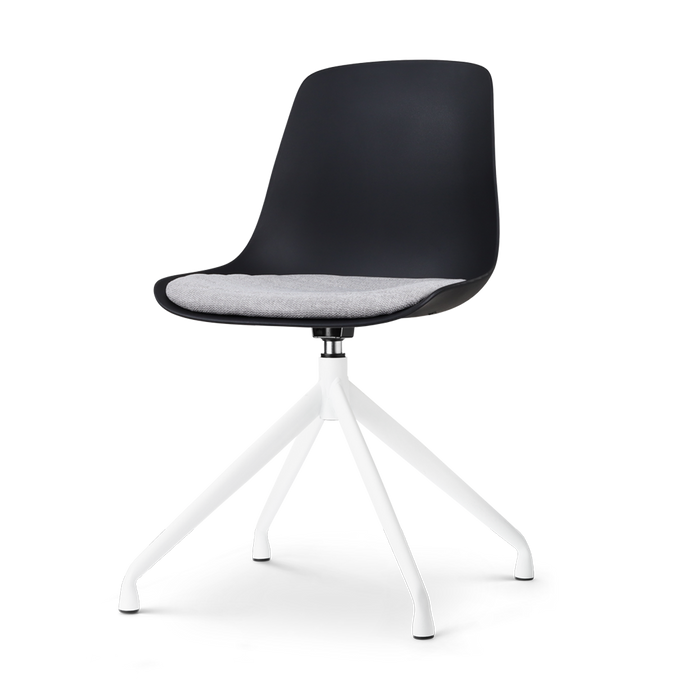 Nolon Nola-Liv Eetkamerstoel Zwart - Lichtgrijs - Draaibaar - Wit