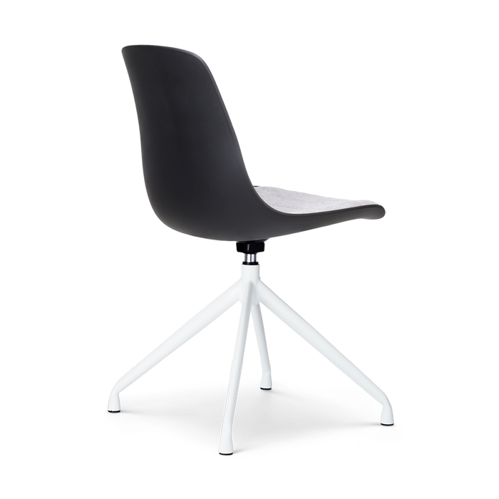 Nolon Nola-Liv Eetkamerstoel Zwart - Lichtgrijs - Draaibaar - Wit