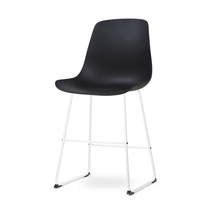 Nolon Nino-Pip Barkruk Zwart - Kunststof - Wit Onderstel - 65 cm