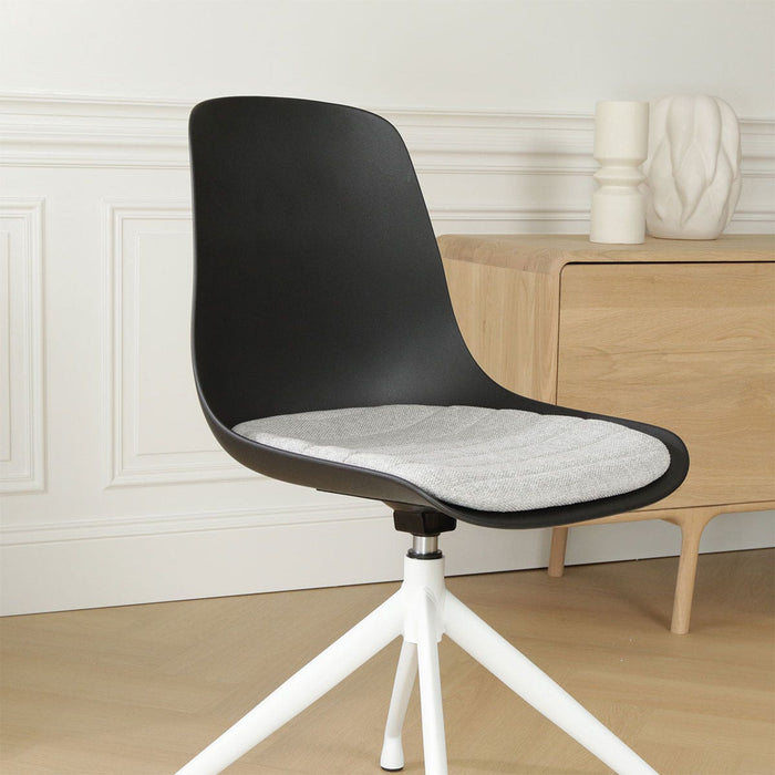 Nolon Nola-Liv Eetkamerstoel Zwart - Lichtgrijs - Draaibaar - Wit