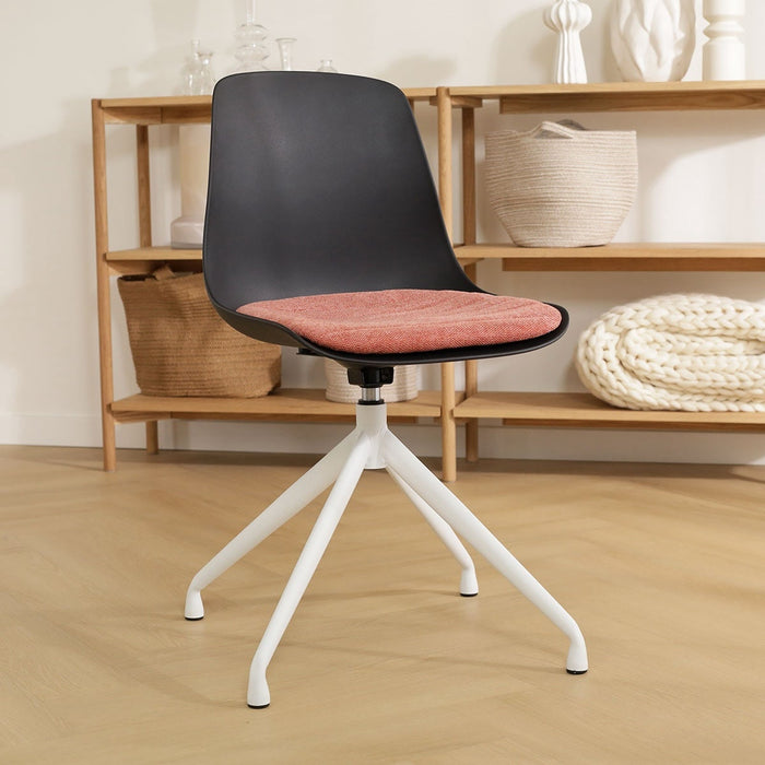 Nolon Nola-Liv Eetkamerstoel Zwart - Terracotta - Draaibaar - Wit