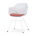 Nolon Noa-Liz Eetkamerstoel Wit - Terracotta Kussen - Witte Poten