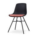 Nolon Noa-Liv Eetkamerstoel Zwart - Terracotta Kussen - Zwarte Poten