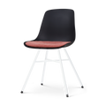 Nolon Noa-Liv Eetkamerstoel Zwart - Terracotta Kussen - Witte Poten