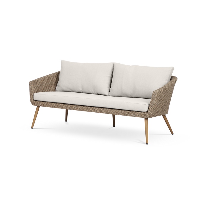 Lisomme Fien rotan tuinbank zand - Met zitkussens