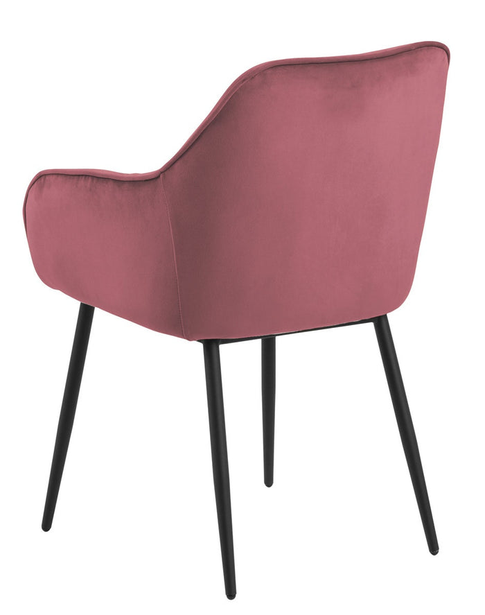 Lisomme Arian Eetkamerstoel Velvet Zachtroze - Met Armleuning