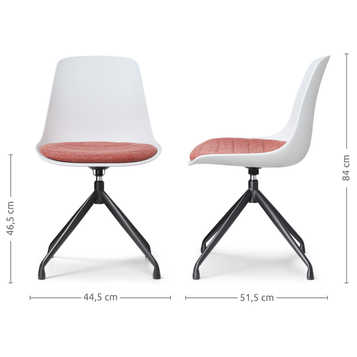 Nolon Nola-Liv Eetkamerstoel Wit - Terracotta - Draaibaar - Zwart