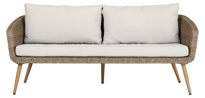 Lisomme Fien rotan tuinbank zand - Met zitkussens