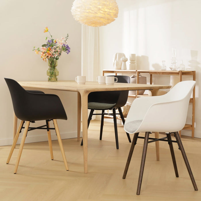 Nolon Nena-Liz Eetkamerstoel Zwart - Armleuning - Beige Kussen