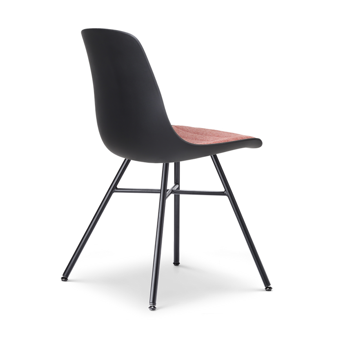 Nolon Noa-Liv Eetkamerstoel Zwart - Terracotta Kussen - Zwarte Poten